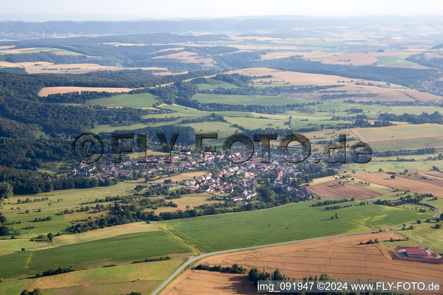 Aerial view of Altenkirchen in the state Rhineland-Palatinate, Germany