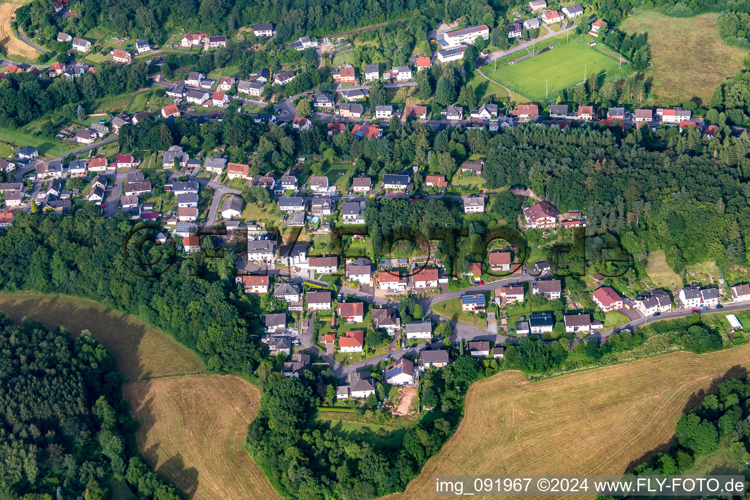 Aerial photograpy of Nohfelden in the state Saarland, Germany