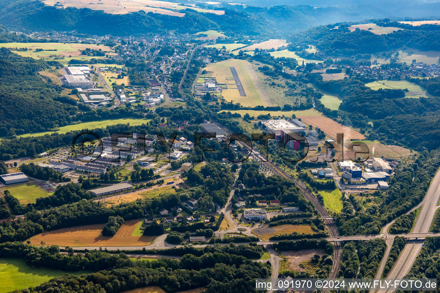 Nohfelden in the state Saarland, Germany from above