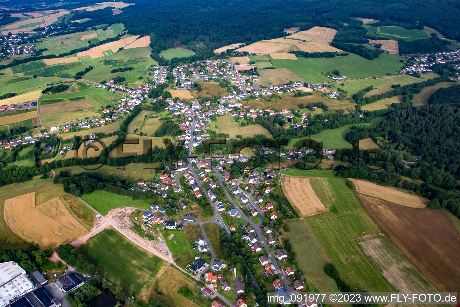 Aerial view of District Traunen in Brücken in the state Rhineland-Palatinate, Germany