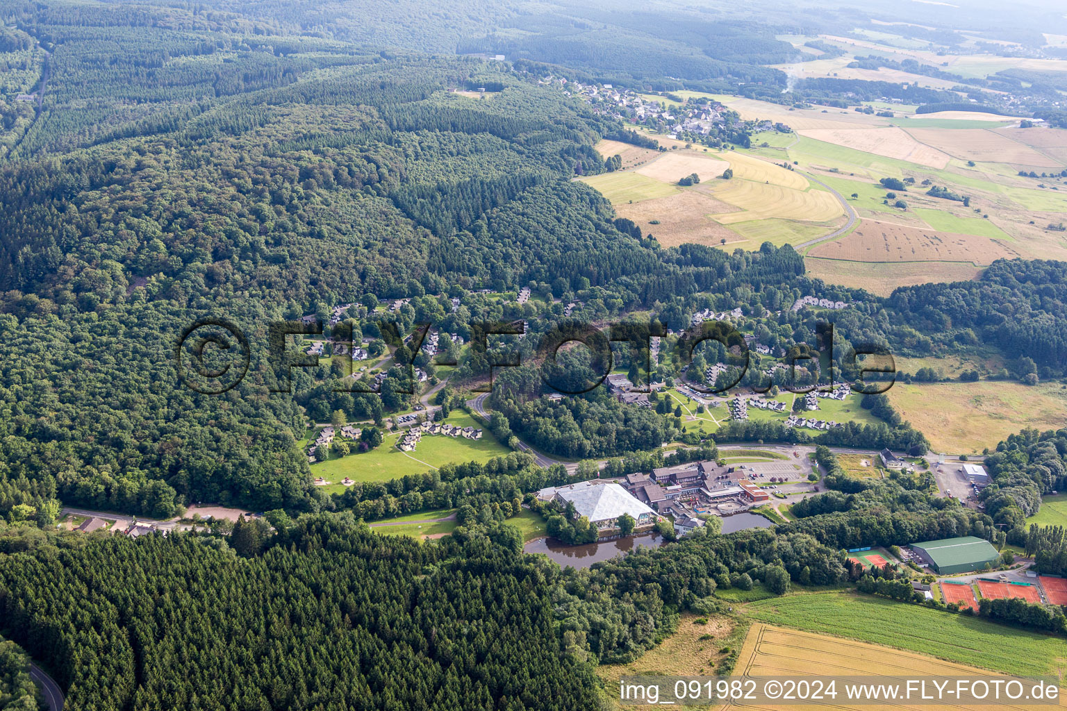 Holiday house plant of the park Ferienpark Hambachtal in Oberhambach in the state Rhineland-Palatinate, Germany