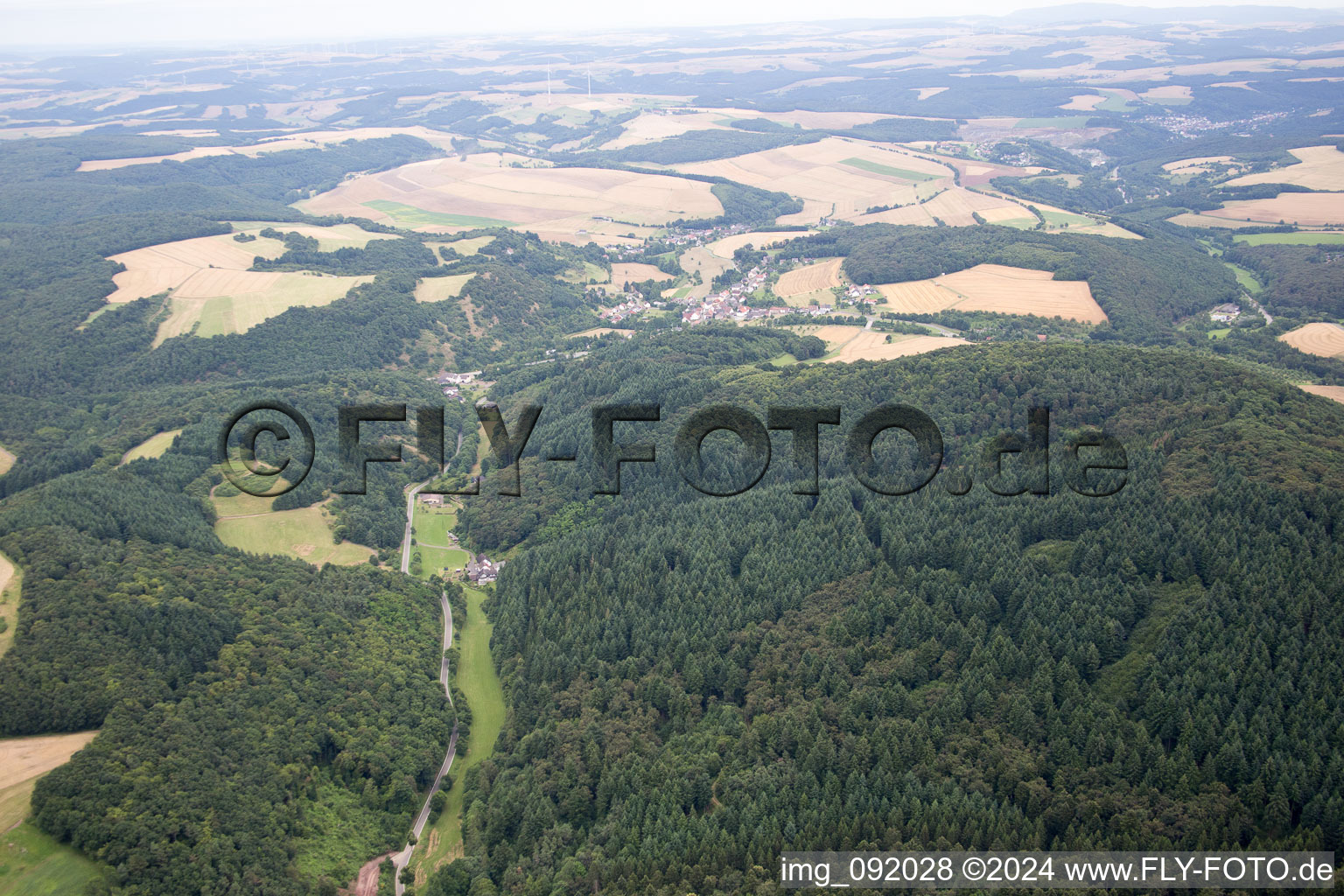 Aerial view of Unterjeckenbach in the state Rhineland-Palatinate, Germany