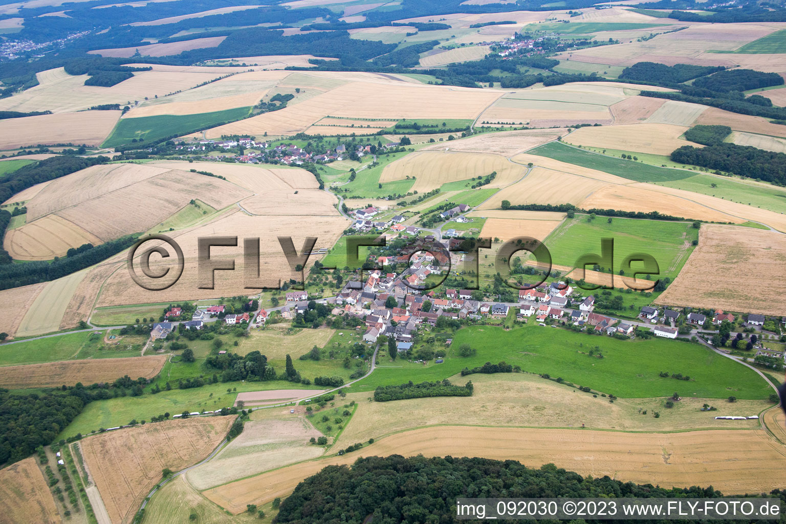 Aerial view of Homberg in the state Rhineland-Palatinate, Germany