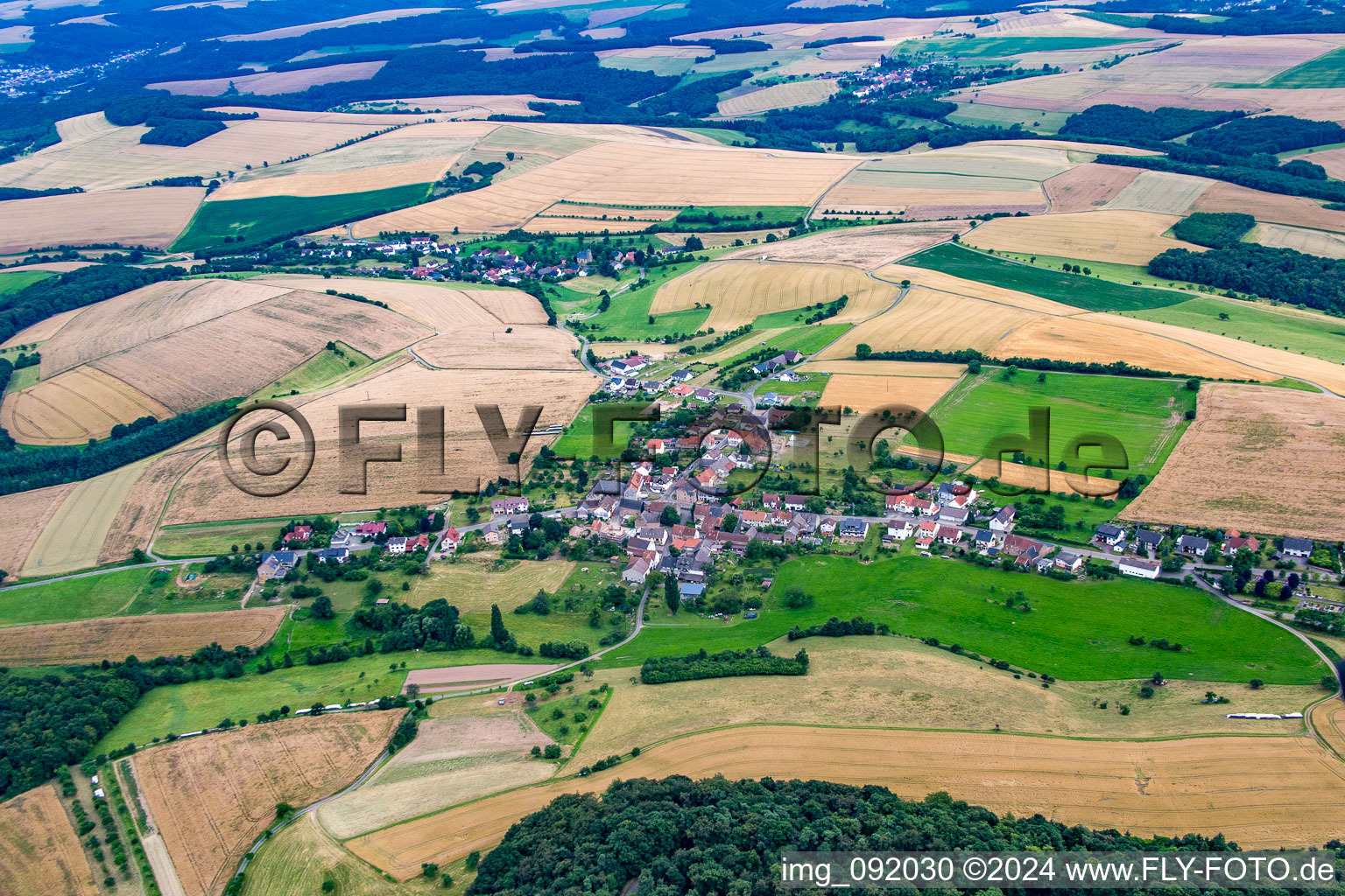 Aerial view of Homberg in the state Rhineland-Palatinate, Germany