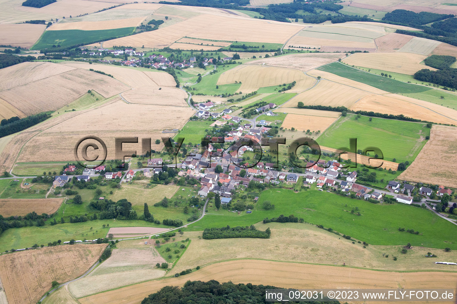 Aerial photograpy of Homberg in the state Rhineland-Palatinate, Germany