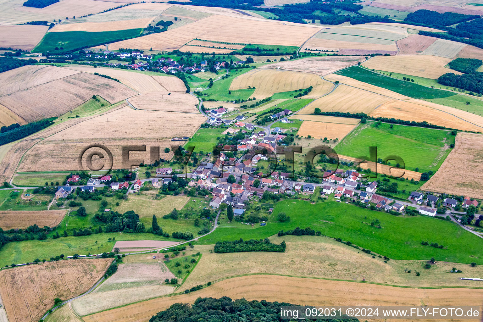 Aerial photograpy of Homberg in the state Rhineland-Palatinate, Germany