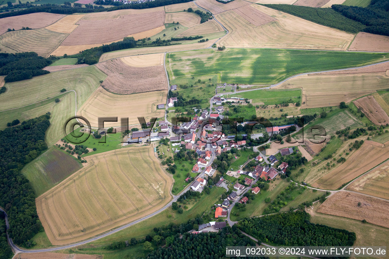 Aerial view of Buborn in the state Rhineland-Palatinate, Germany