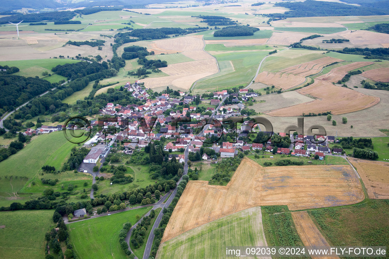 Aerial photograpy of Einöllen in the state Rhineland-Palatinate, Germany