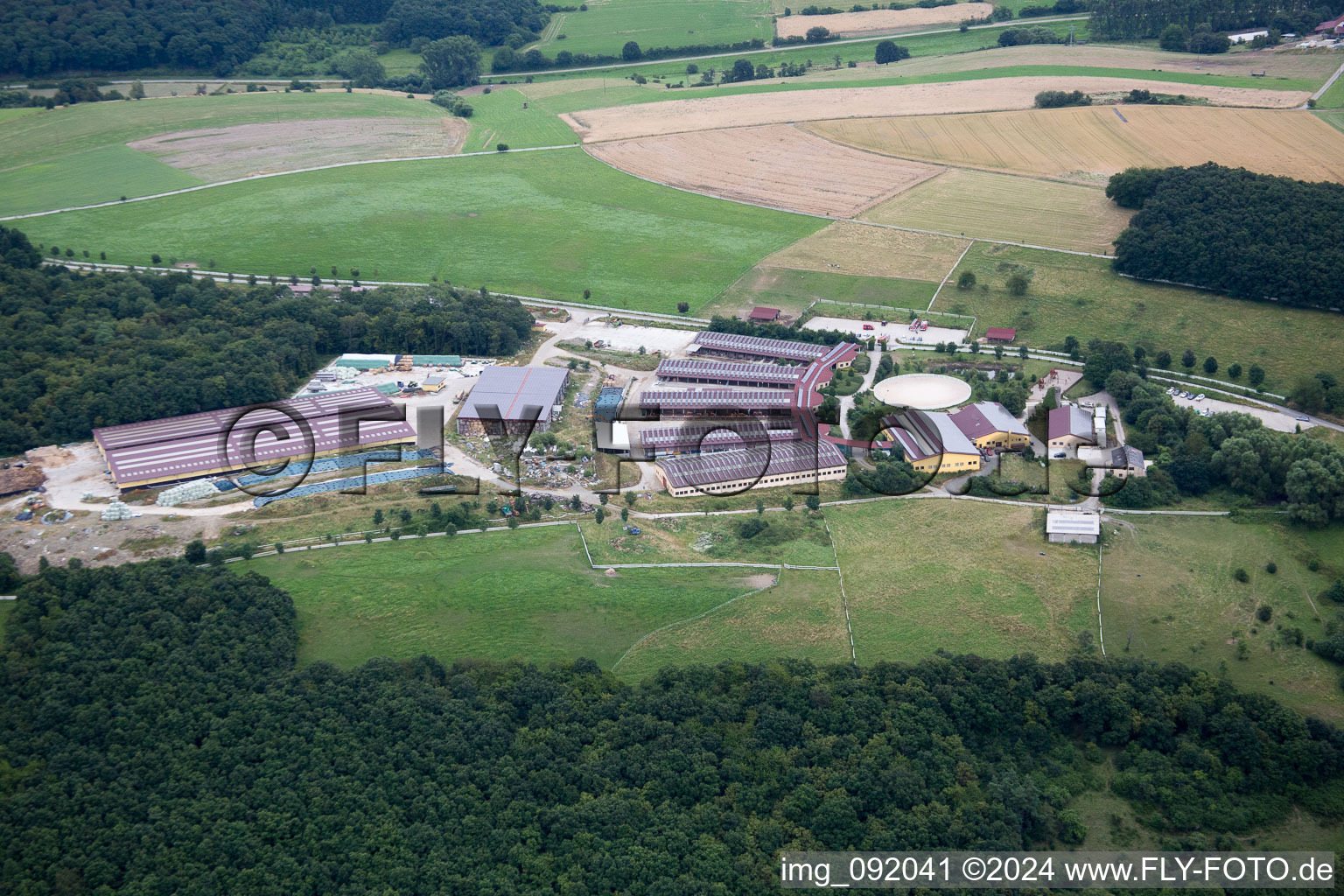 Oblique view of Einöllen in the state Rhineland-Palatinate, Germany