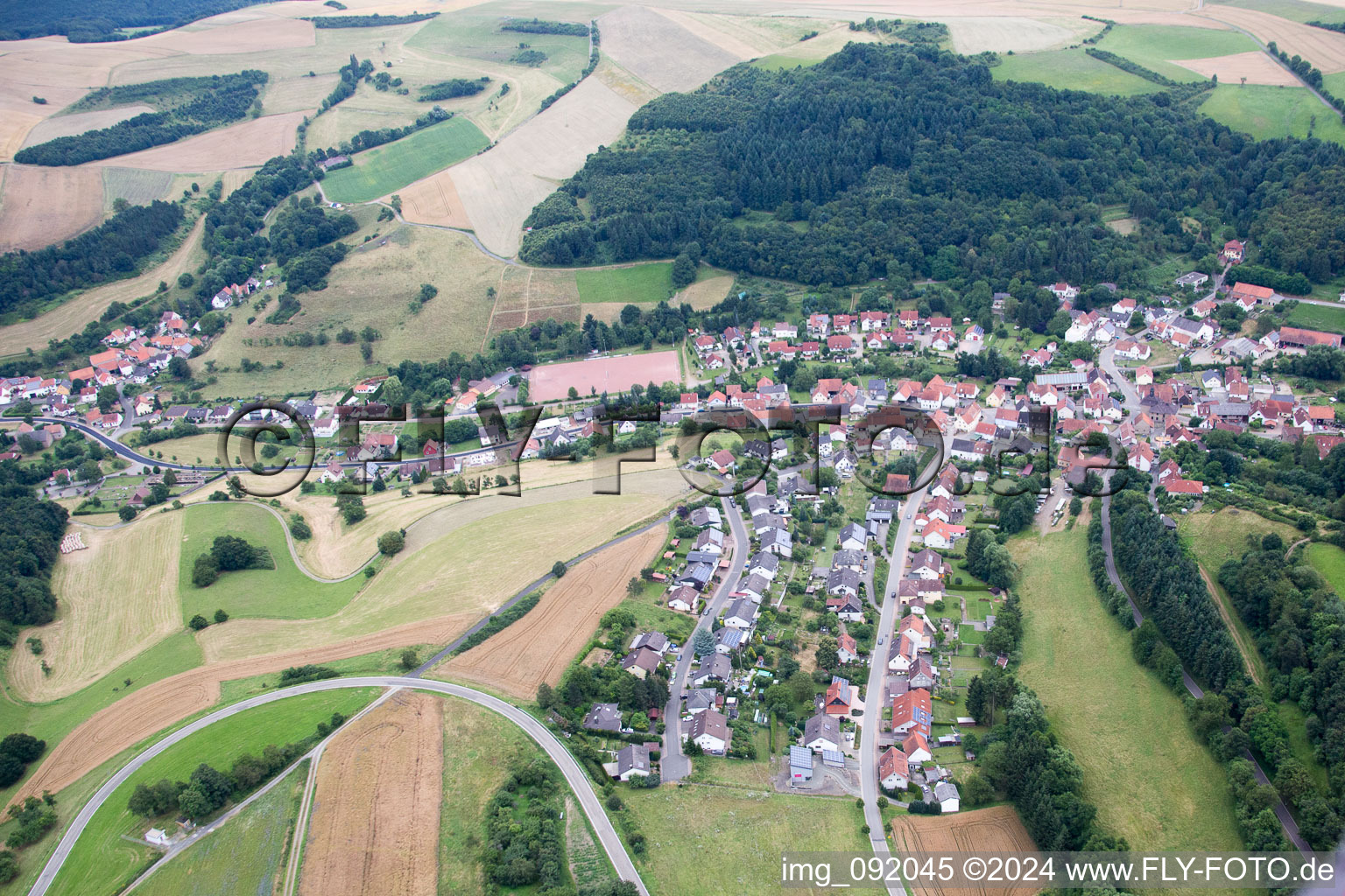 Aerial view of Hefersweiler in the state Rhineland-Palatinate, Germany