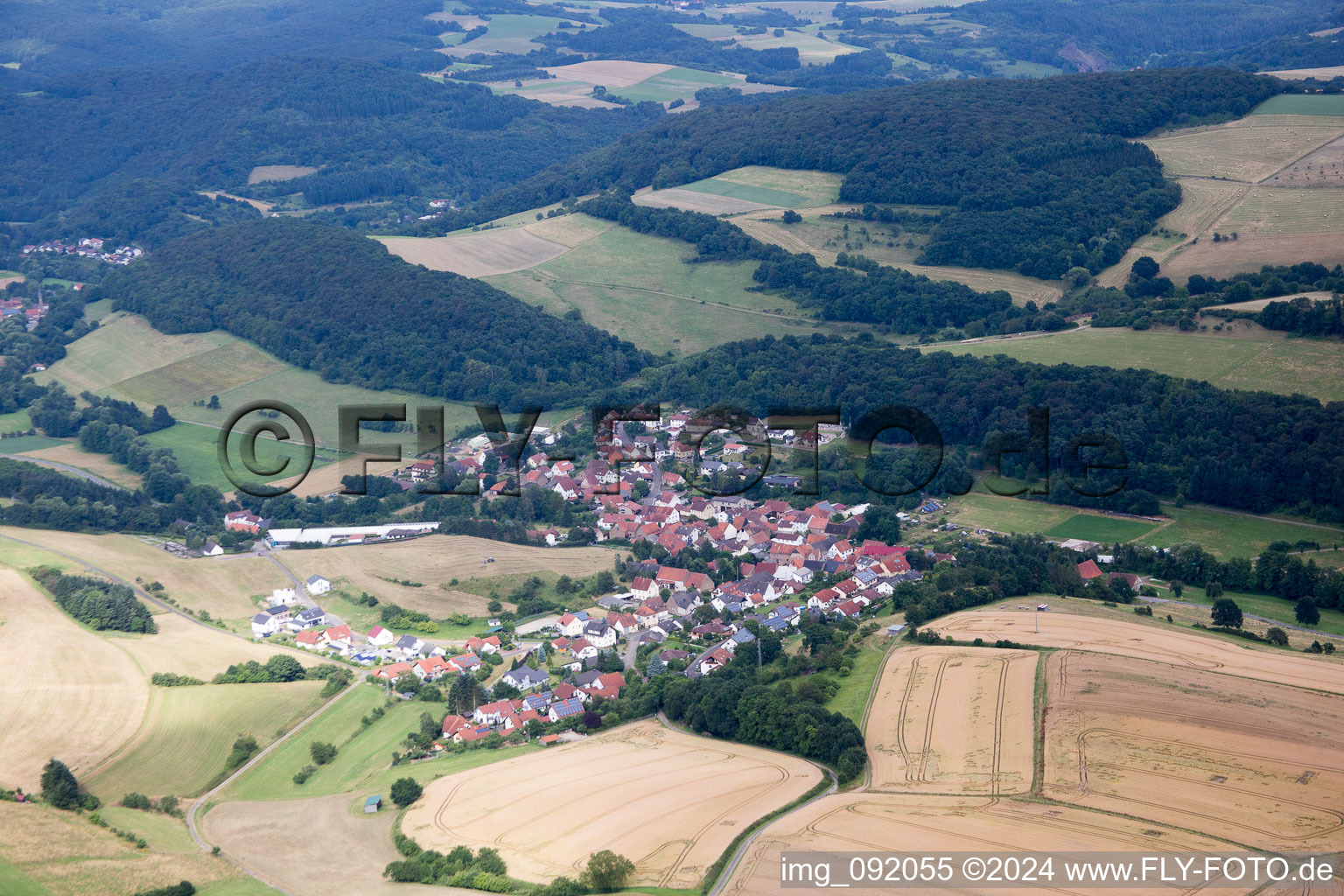 Aerial view of Gundersweiler in the state Rhineland-Palatinate, Germany