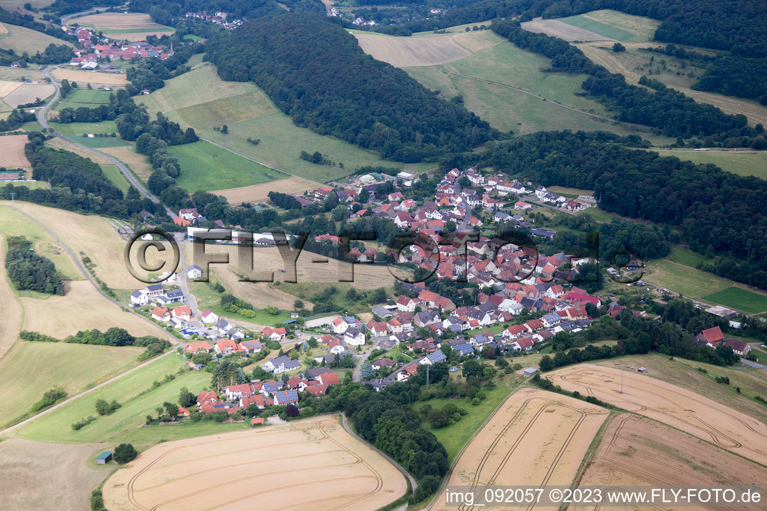 Oblique view of Gundersweiler in the state Rhineland-Palatinate, Germany