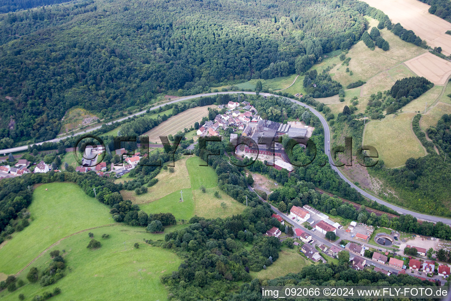 Aerial photograpy of Winnweiler in the state Rhineland-Palatinate, Germany