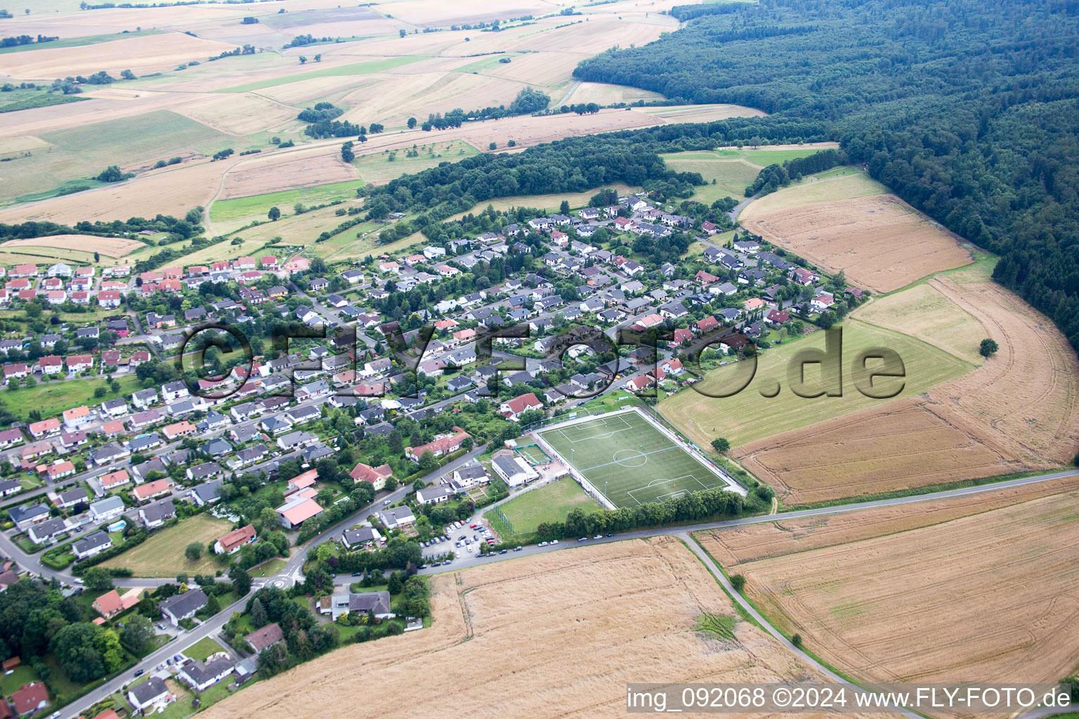 Winnweiler in the state Rhineland-Palatinate, Germany from above