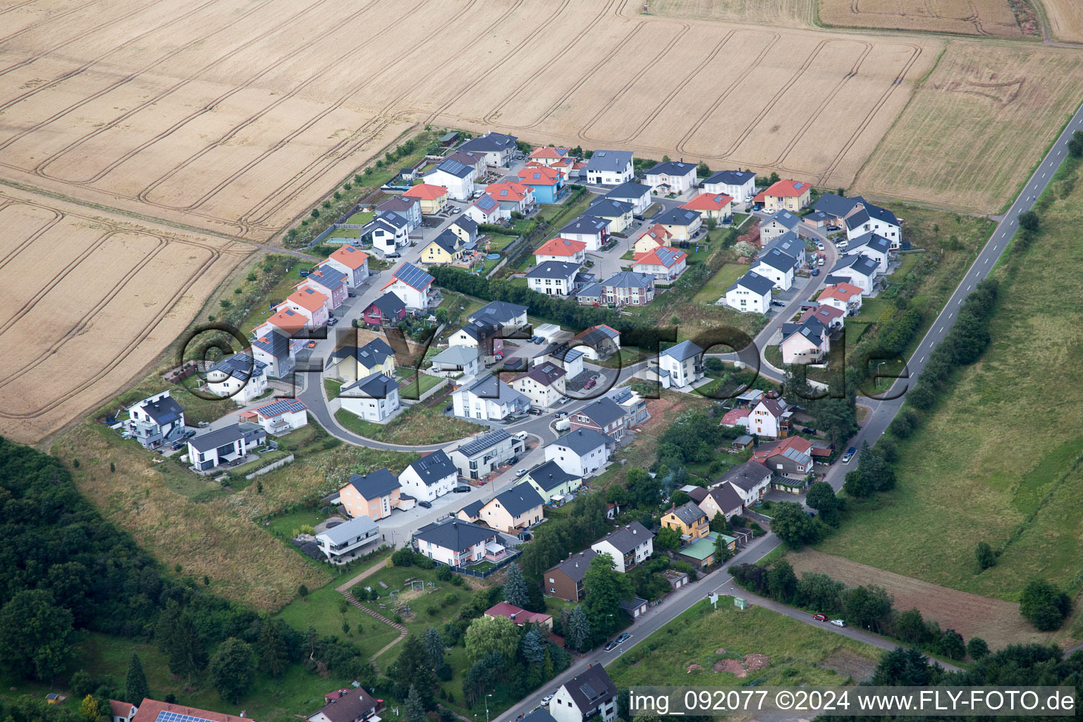 Winnweiler in the state Rhineland-Palatinate, Germany from the plane