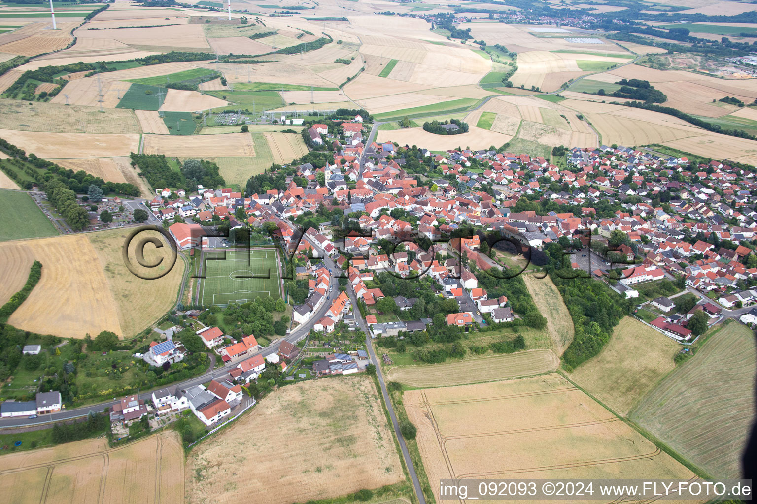 Kerzenheim in the state Rhineland-Palatinate, Germany from above