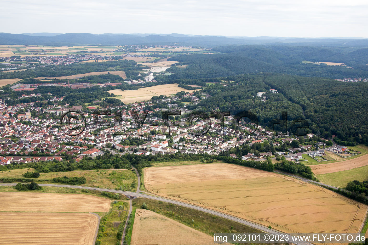 Aerial photograpy of Eisenberg in the state Rhineland-Palatinate, Germany