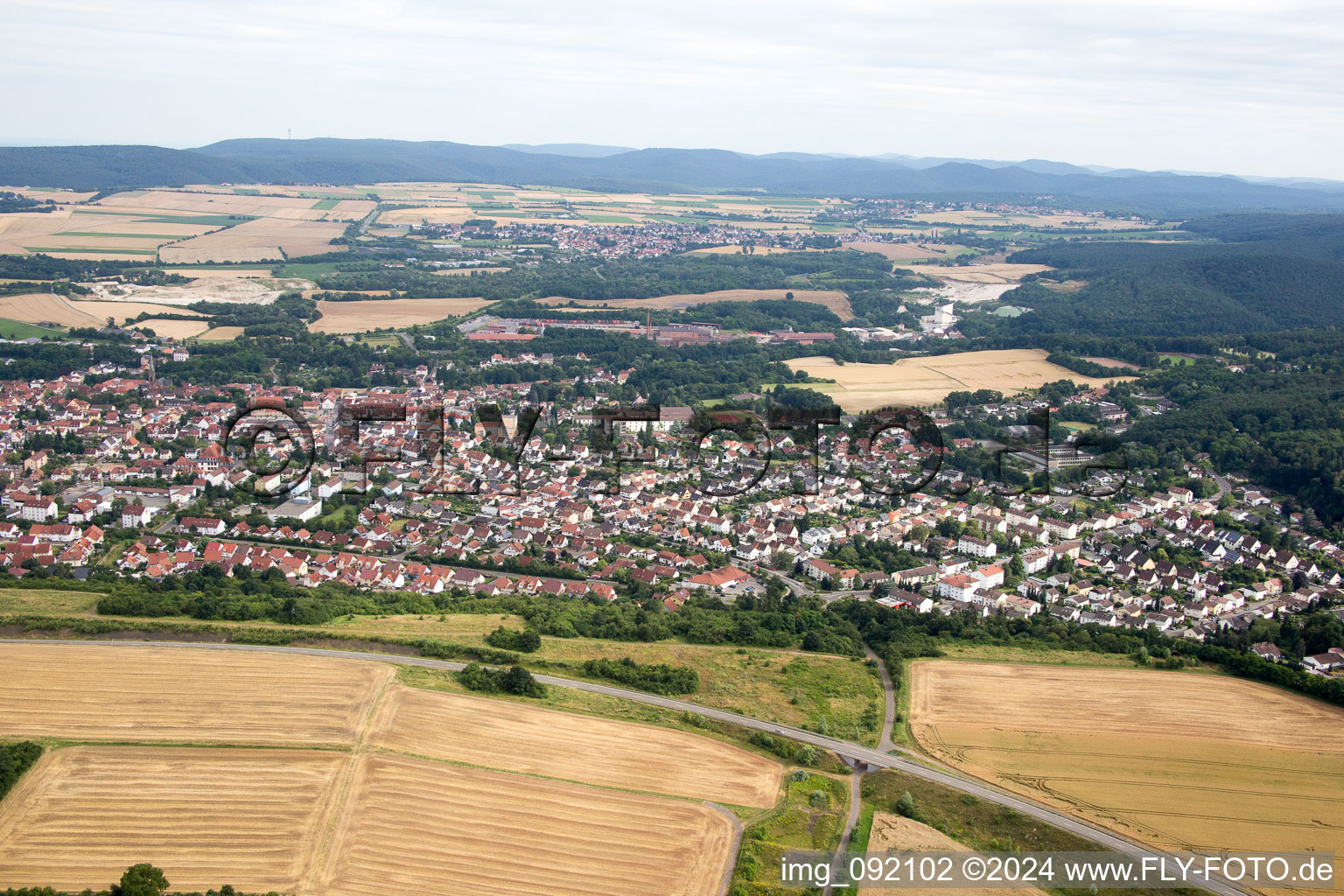 Oblique view of Eisenberg in the state Rhineland-Palatinate, Germany