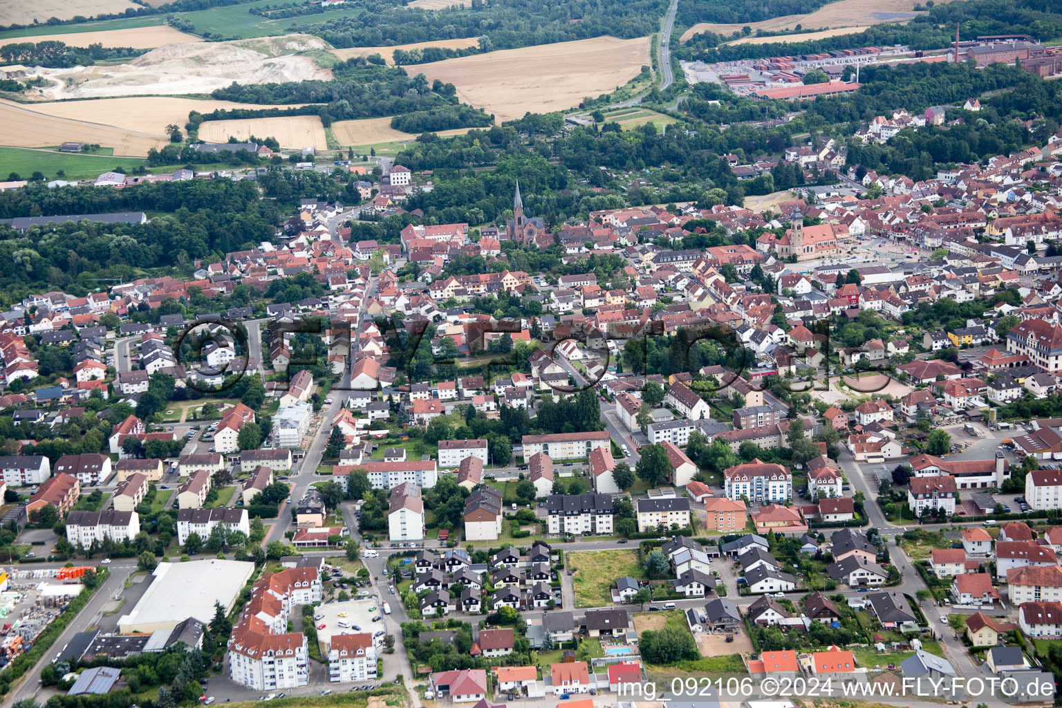 Eisenberg in the state Rhineland-Palatinate, Germany seen from above