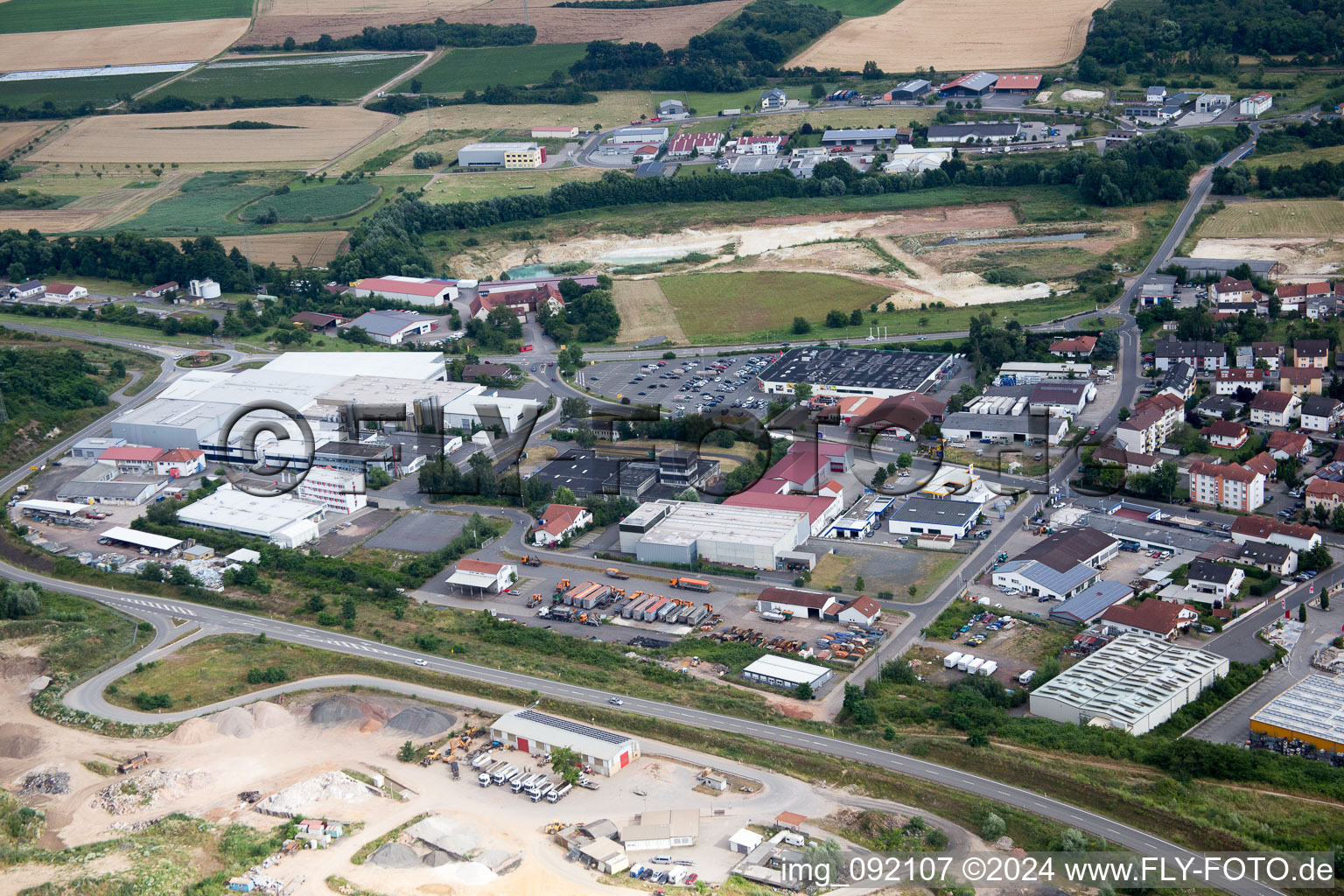 Eisenberg in the state Rhineland-Palatinate, Germany from the plane