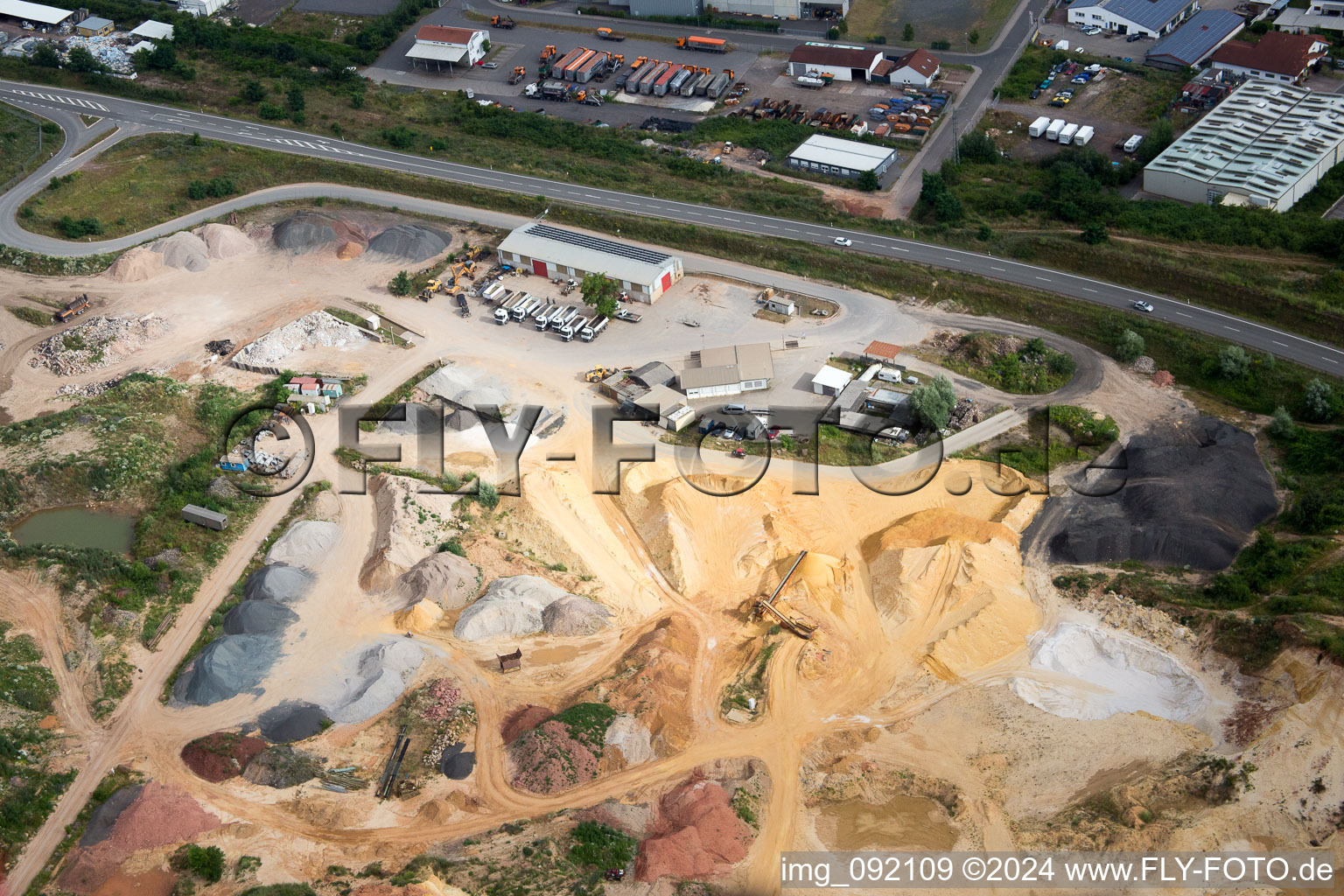 Bird's eye view of Eisenberg in the state Rhineland-Palatinate, Germany