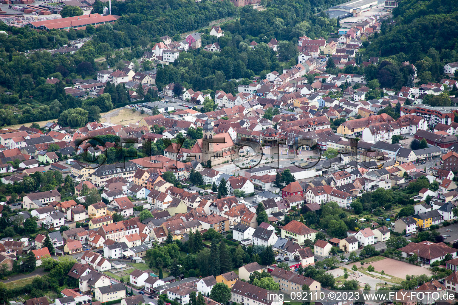 Eisenberg in the state Rhineland-Palatinate, Germany viewn from the air