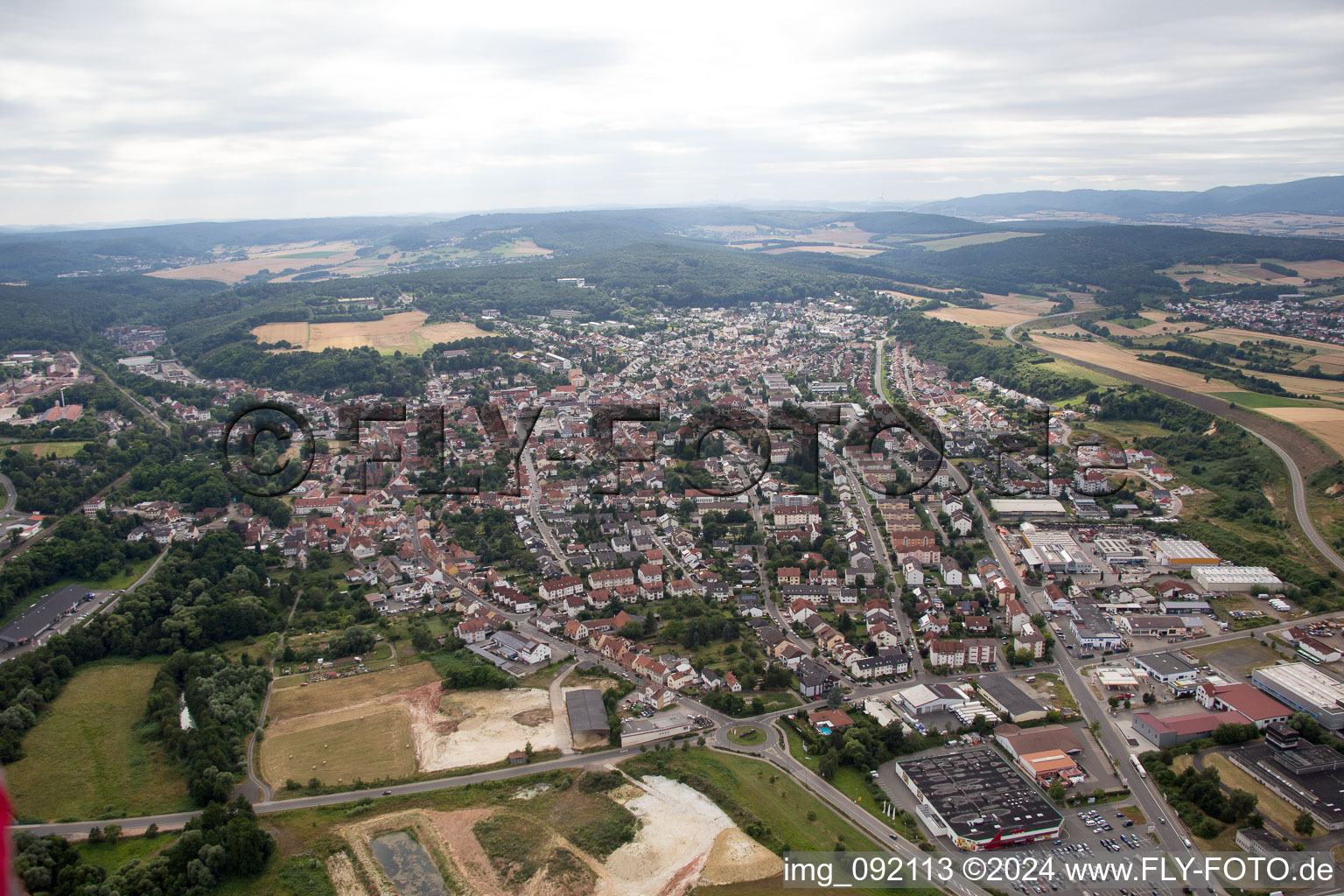 Drone image of Eisenberg in the state Rhineland-Palatinate, Germany