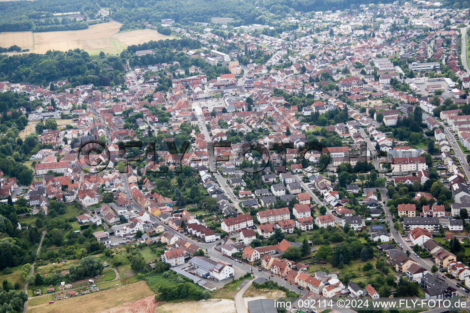 Eisenberg in the state Rhineland-Palatinate, Germany from the drone perspective