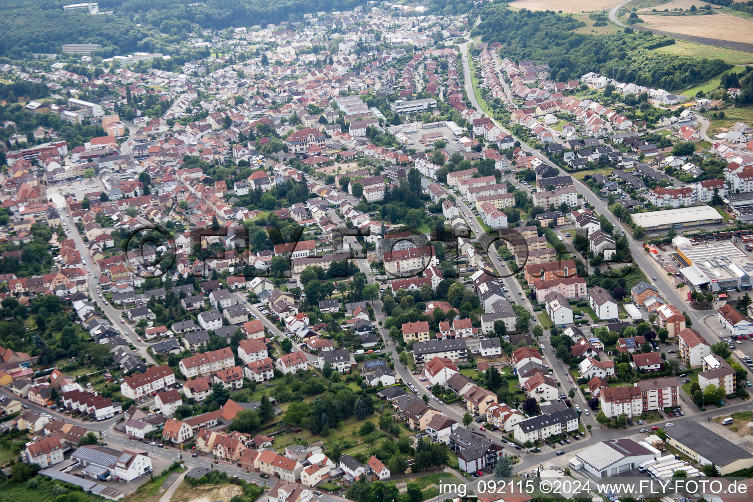 Eisenberg in the state Rhineland-Palatinate, Germany from a drone