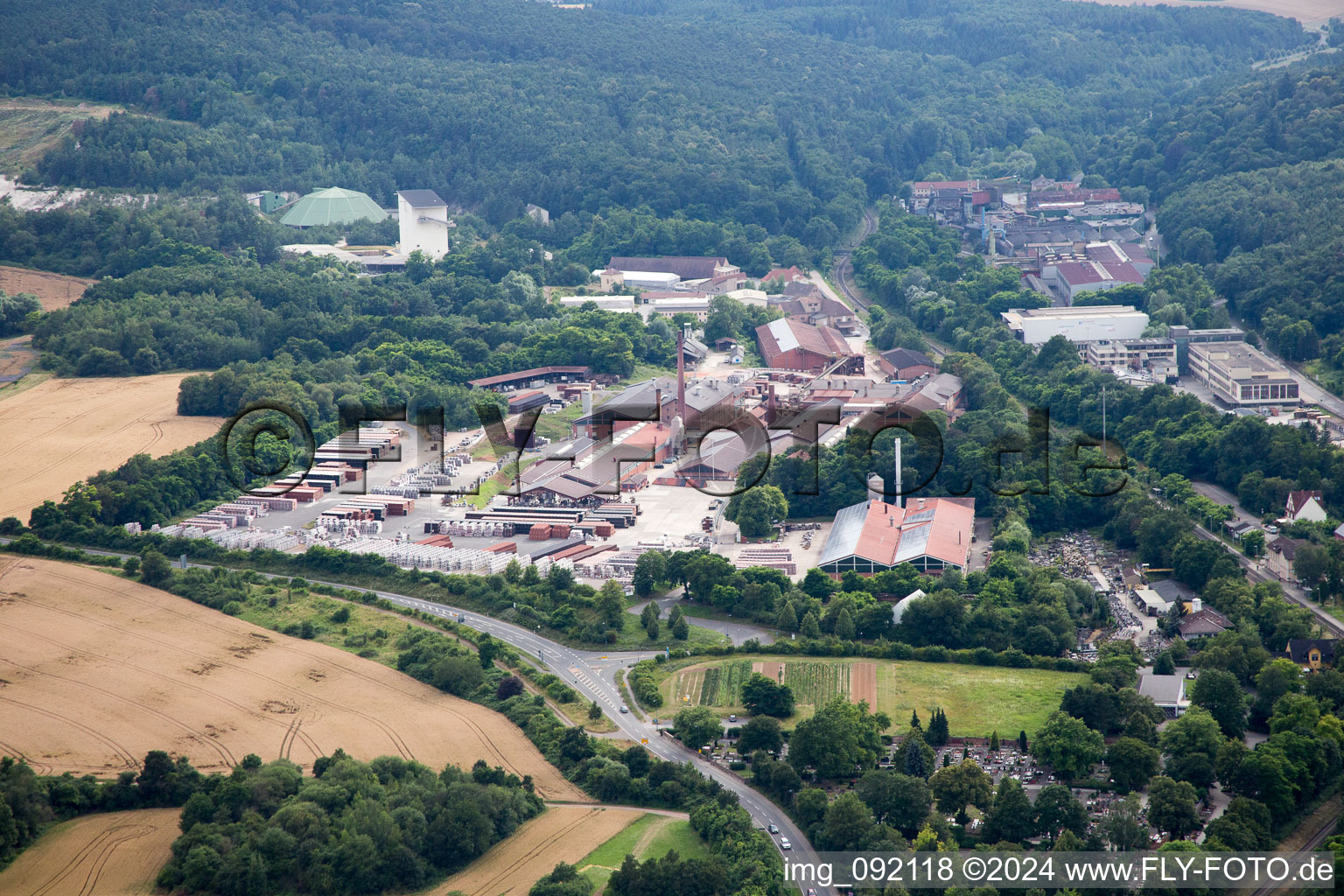 Aerial photograpy of Eisenberg in the state Rhineland-Palatinate, Germany