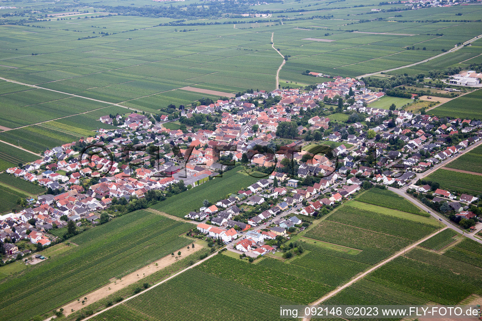 Aerial photograpy of Gönnheim in the state Rhineland-Palatinate, Germany