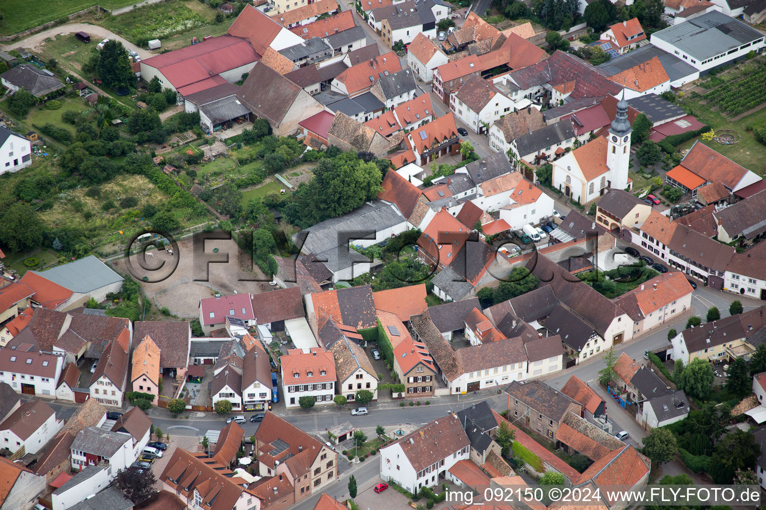 Oblique view of Gönnheim in the state Rhineland-Palatinate, Germany