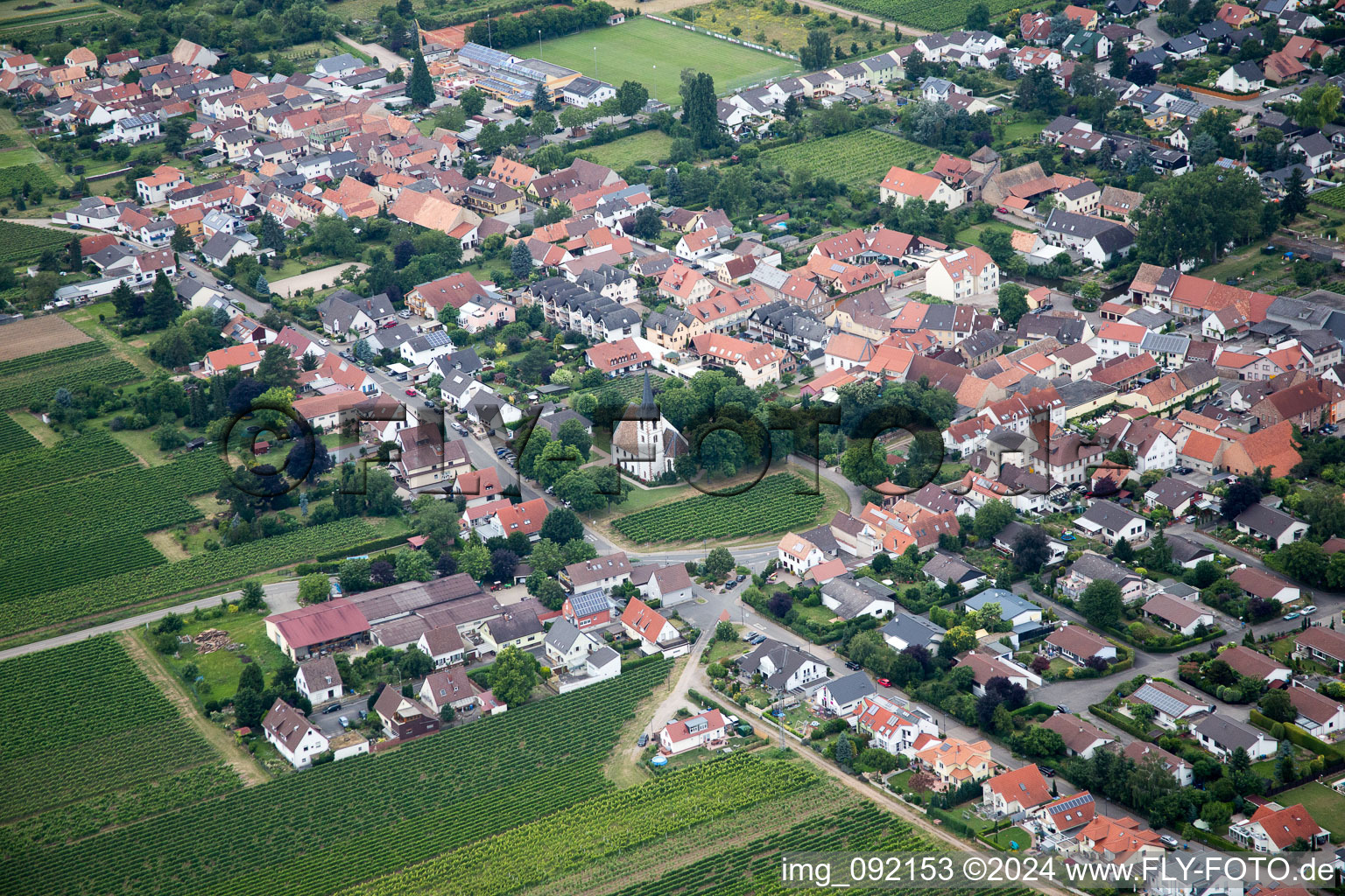 Gönnheim in the state Rhineland-Palatinate, Germany seen from above