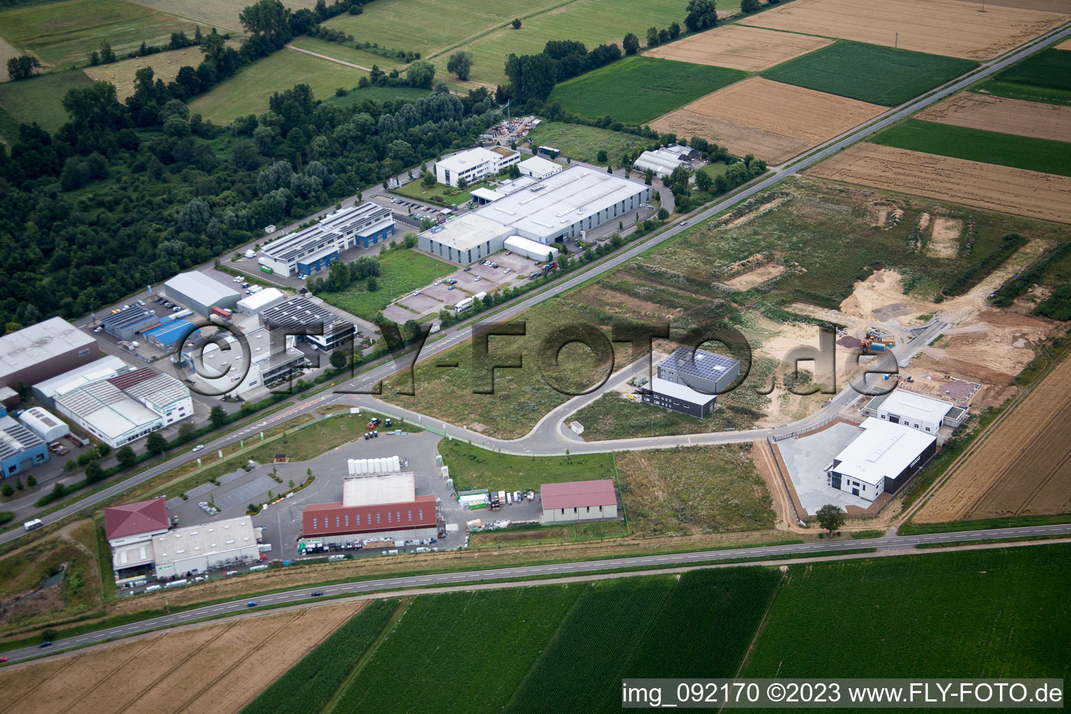 Drone image of District Herxheim in Herxheim bei Landau/Pfalz in the state Rhineland-Palatinate, Germany