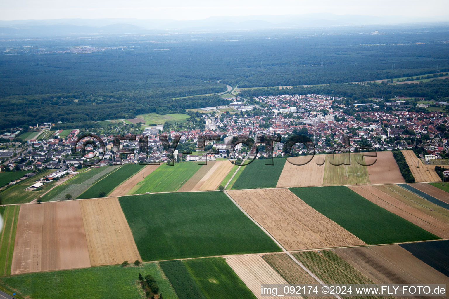 Aerial view of Kandel in the state Rhineland-Palatinate, Germany