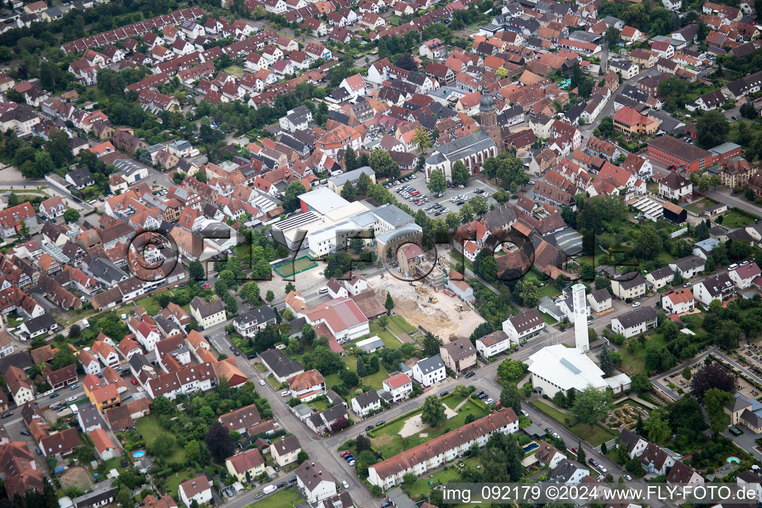 Kandel in the state Rhineland-Palatinate, Germany from above