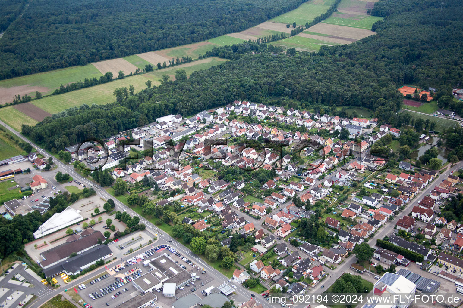 Drone recording of Kandel in the state Rhineland-Palatinate, Germany