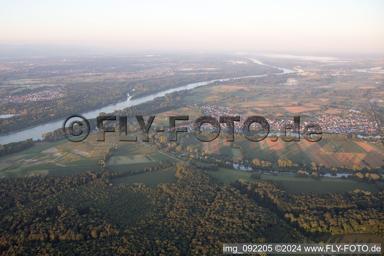 Neuburg in the state Rhineland-Palatinate, Germany viewn from the air