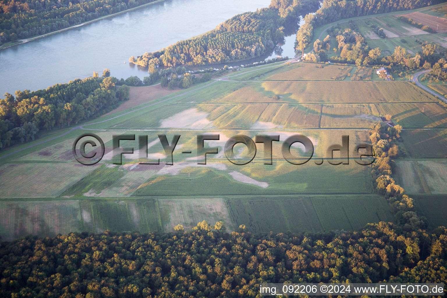 Drone recording of Neuburg in the state Rhineland-Palatinate, Germany