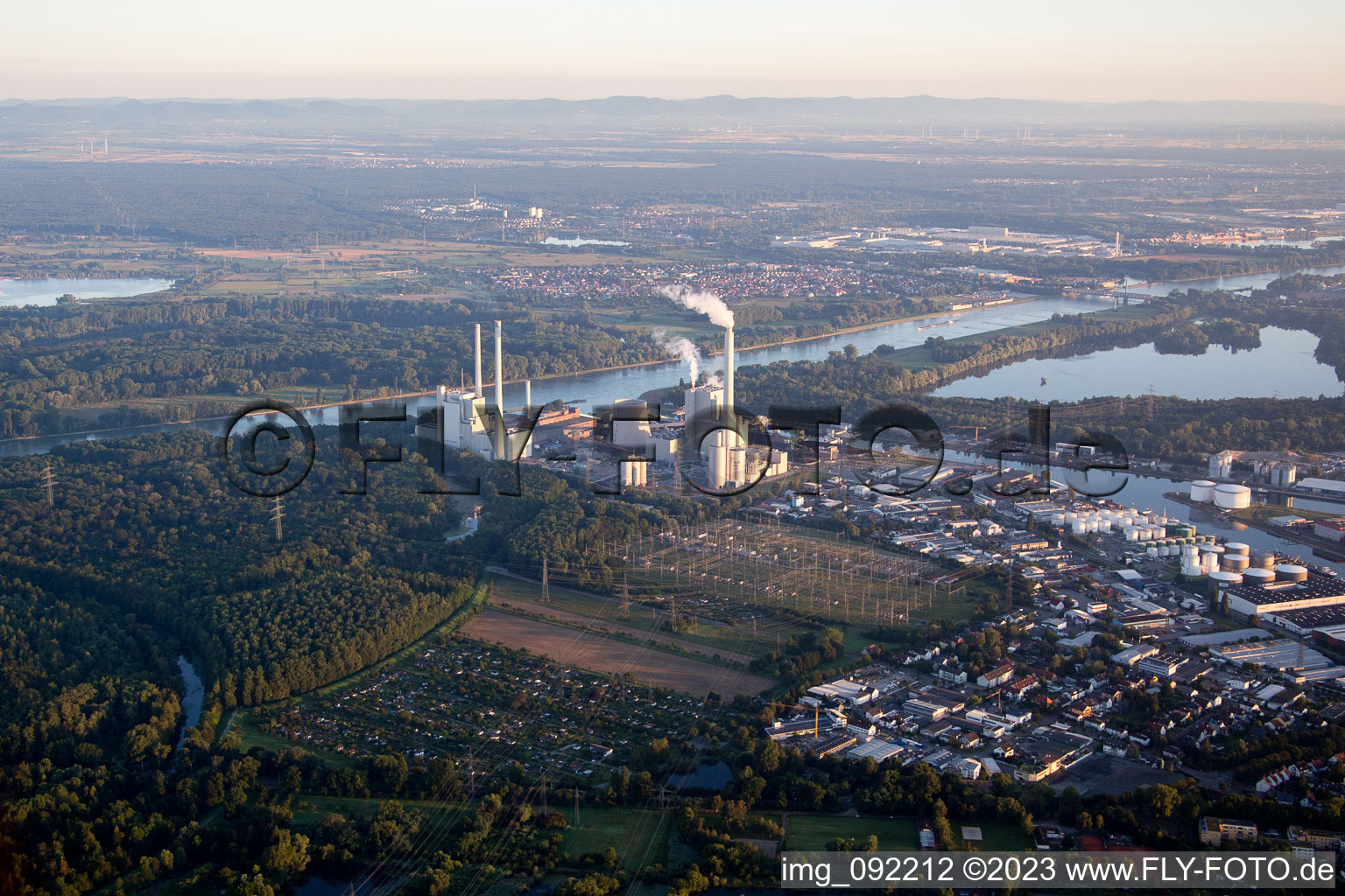 Drone image of KA Rheinhafen in the district Rheinhafen in Karlsruhe in the state Baden-Wuerttemberg, Germany