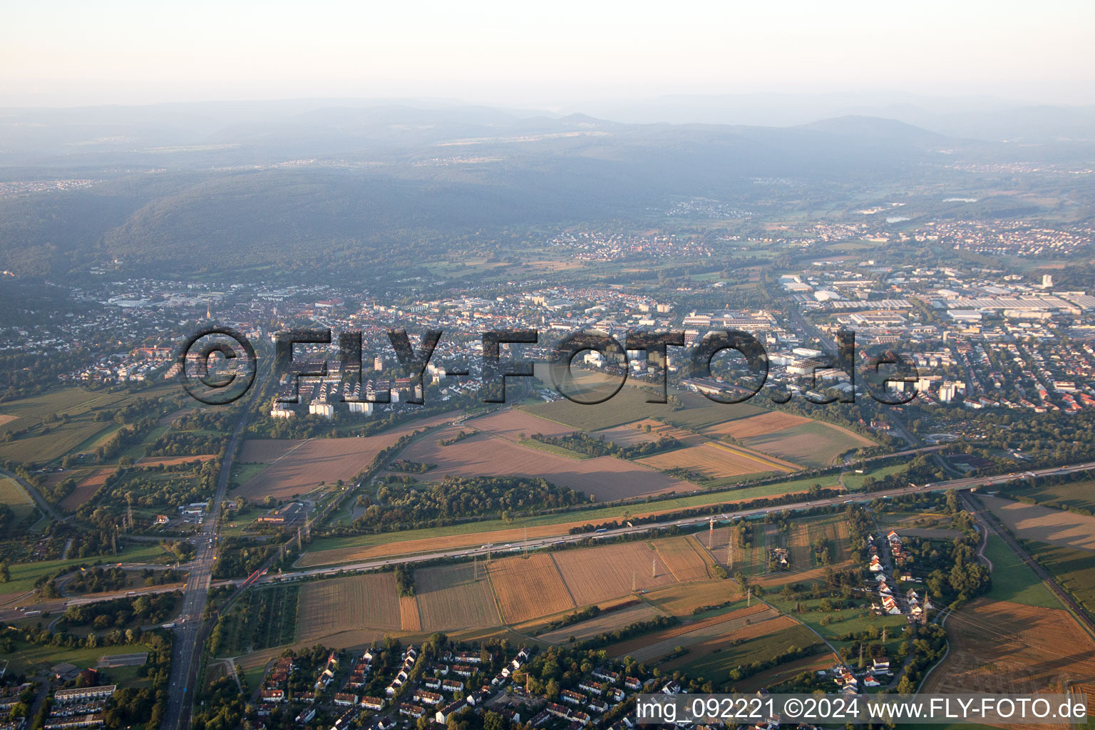 From the northwest in Ettlingen in the state Baden-Wuerttemberg, Germany