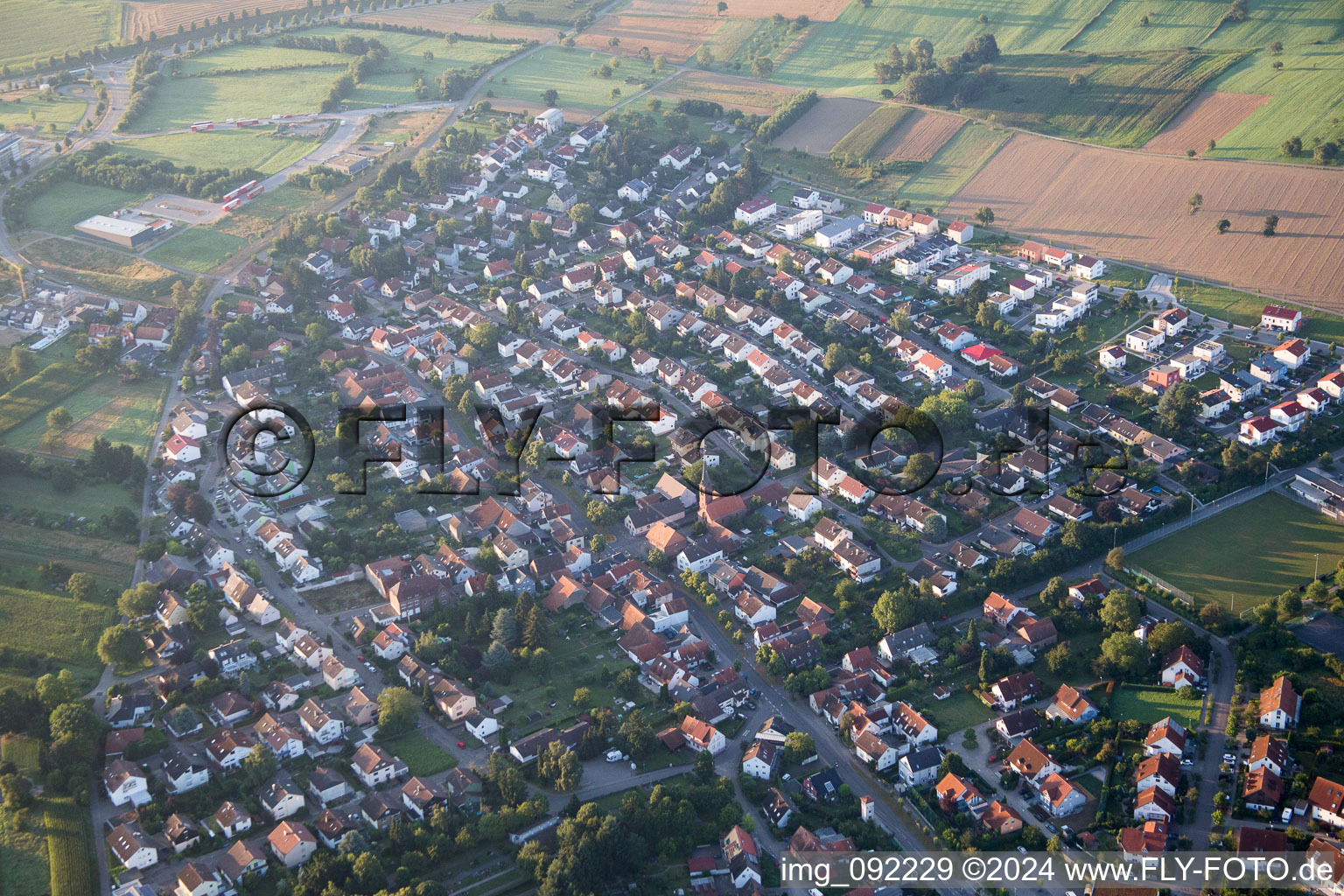 District Grünwettersbach in Karlsruhe in the state Baden-Wuerttemberg, Germany from a drone