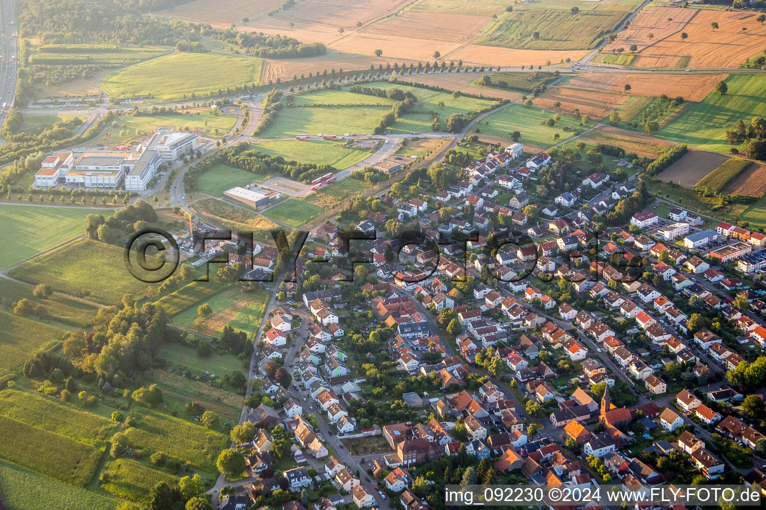 Town View of the streets and houses of the residential areas in the district Gruenwettersbach in Karlsruhe in the state Baden-Wurttemberg, Germany