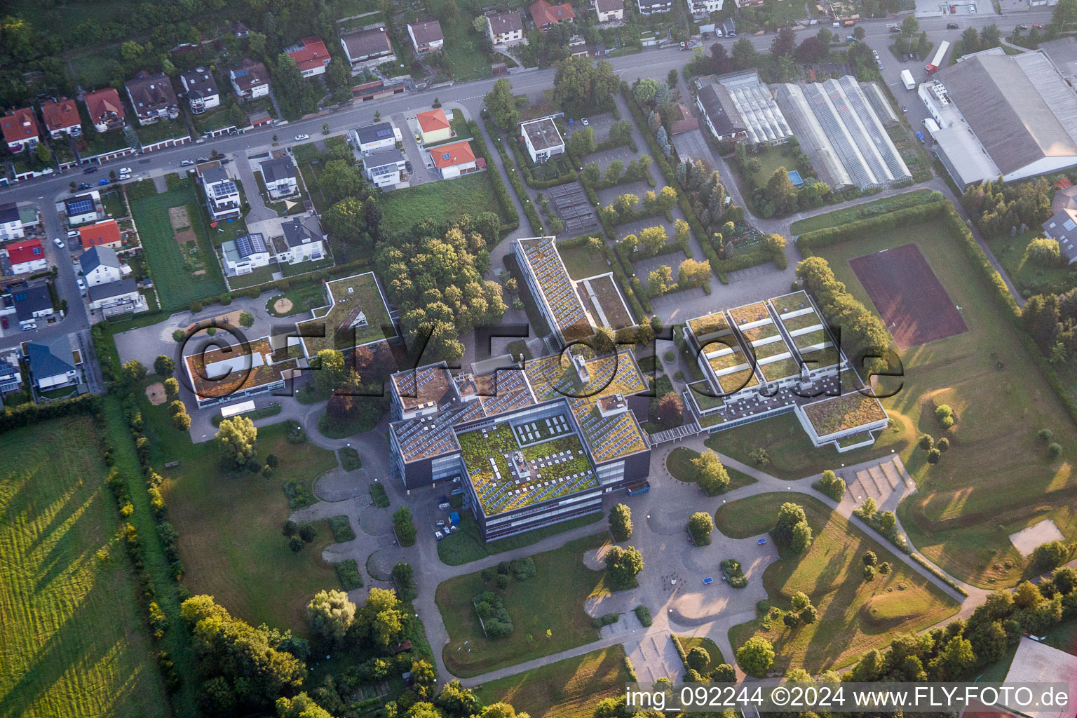 School grounds and buildings of the Schulverband Bildungszentrum Westlicher Enzkreis in the district Koenigsbach in Koenigsbach-Stein in the state Baden-Wurttemberg, Germany