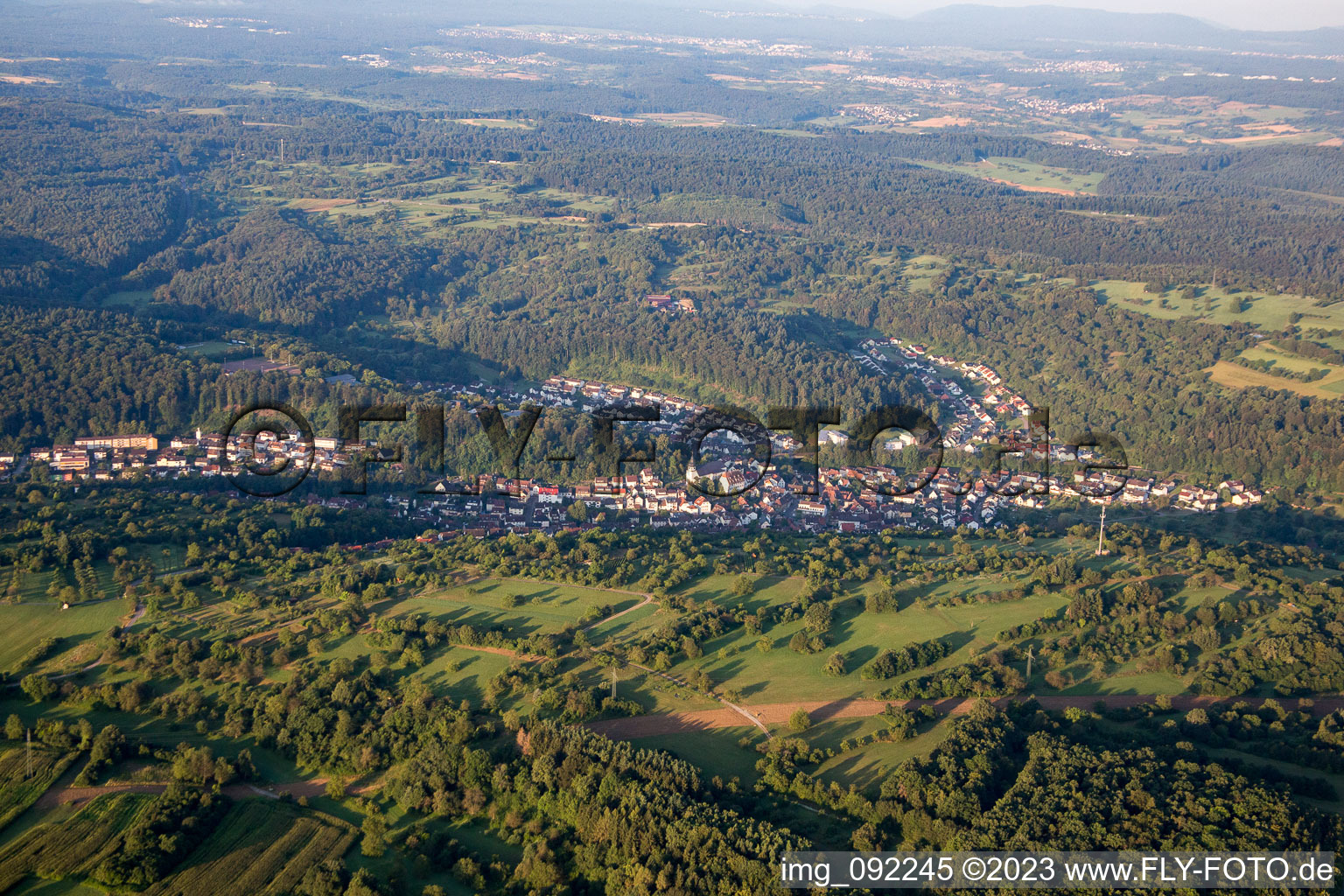 Aerial view of Kämpfelbach in the state Baden-Wuerttemberg, Germany