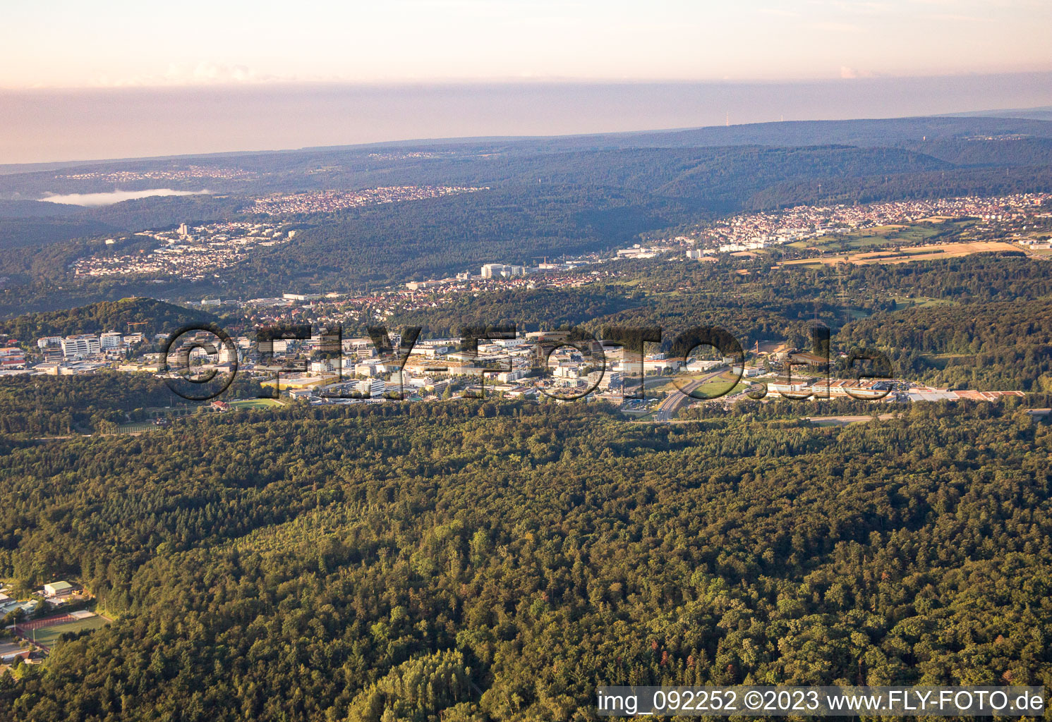 Aerial photograpy of From northwest in Pforzheim in the state Baden-Wuerttemberg, Germany