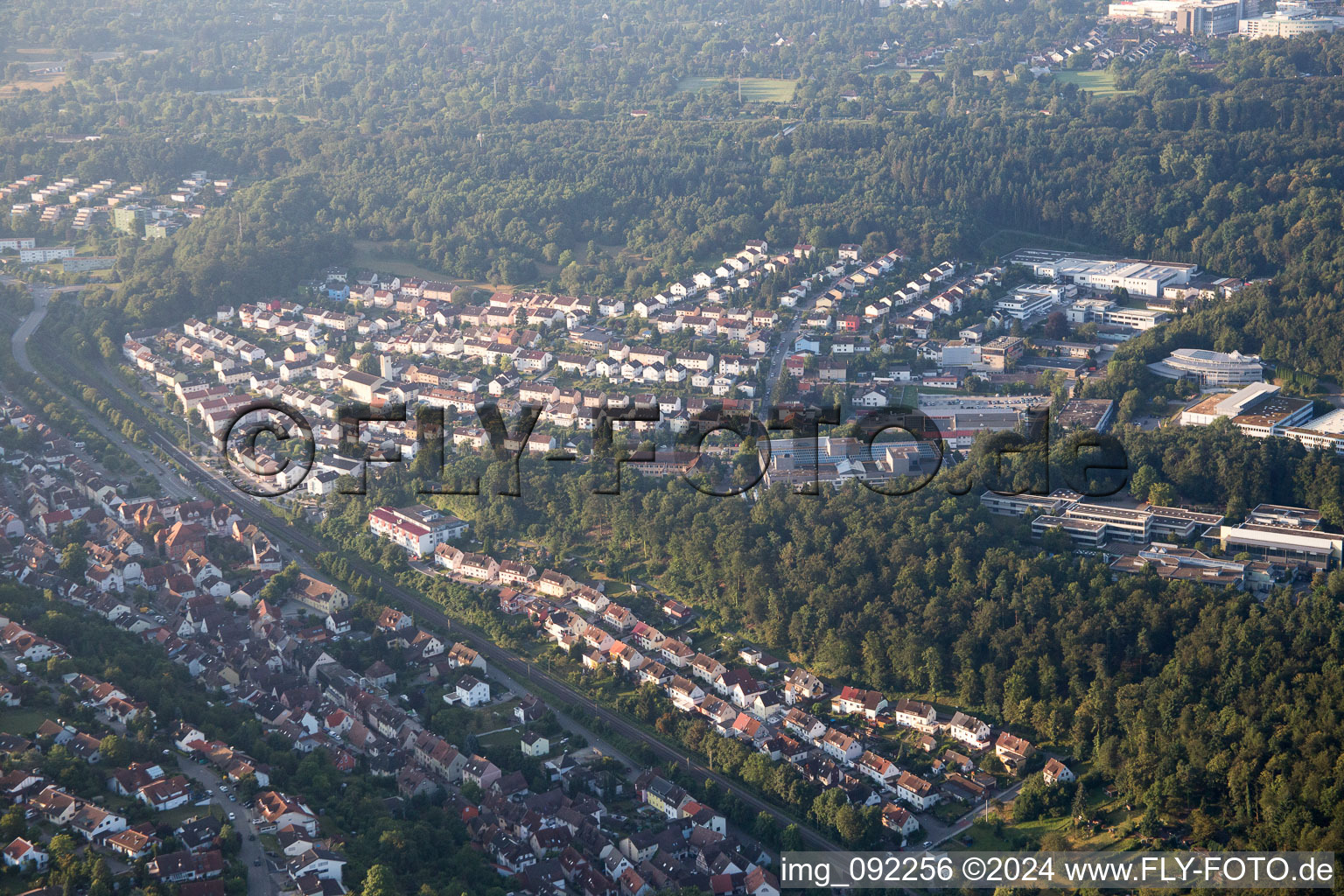 Oblique view of Ispringen in the state Baden-Wuerttemberg, Germany