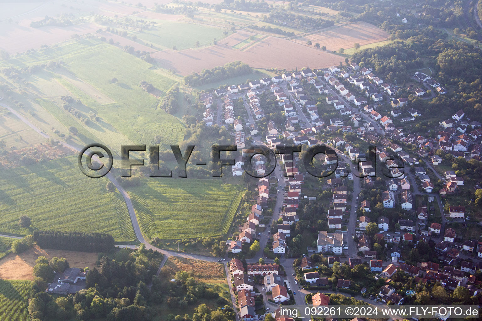 Bird's eye view of Ispringen in the state Baden-Wuerttemberg, Germany