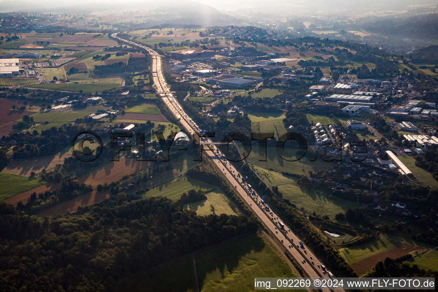 Motorway A8 in Pforzheim in the state Baden-Wuerttemberg, Germany