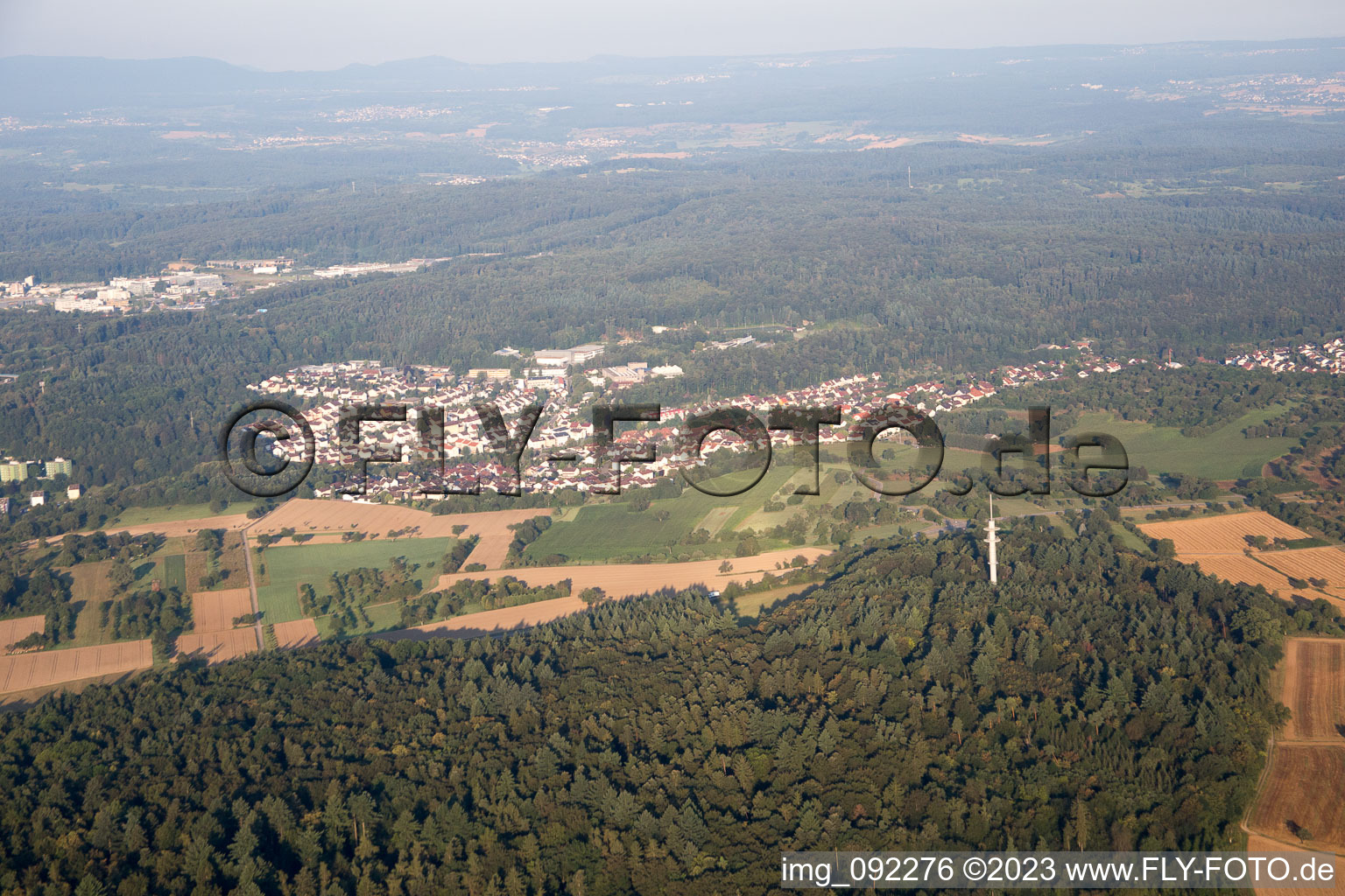 Drone image of Ispringen in the state Baden-Wuerttemberg, Germany